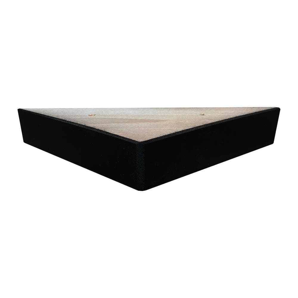 Zwarte hoekmeubelpot van massief hout – 15 × 15 cm, 3 cm hoog