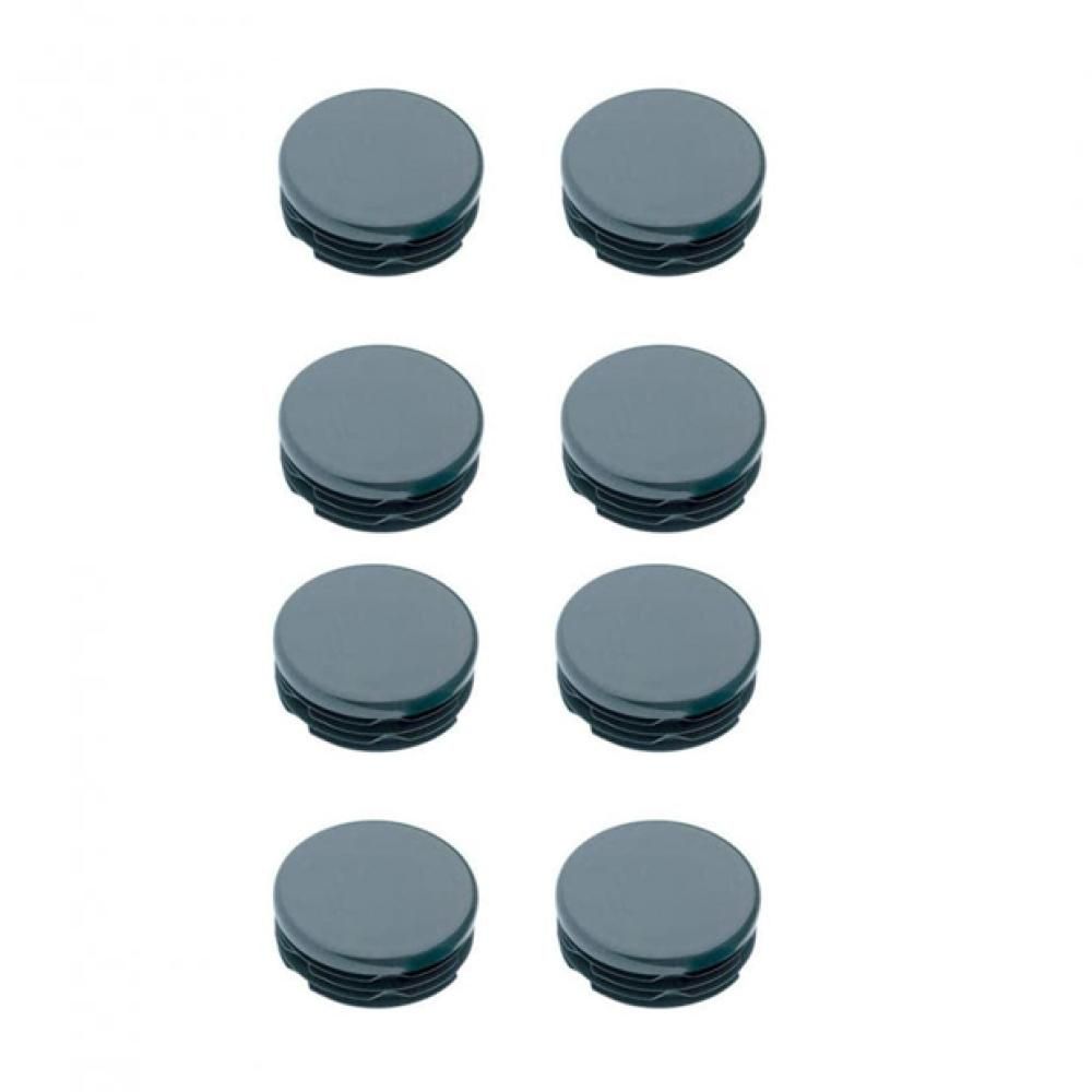Zwarte kunststof inslagdop set – 8 ronde meubelpluggen (Ø 2 cm, 0,4 cm hoog)