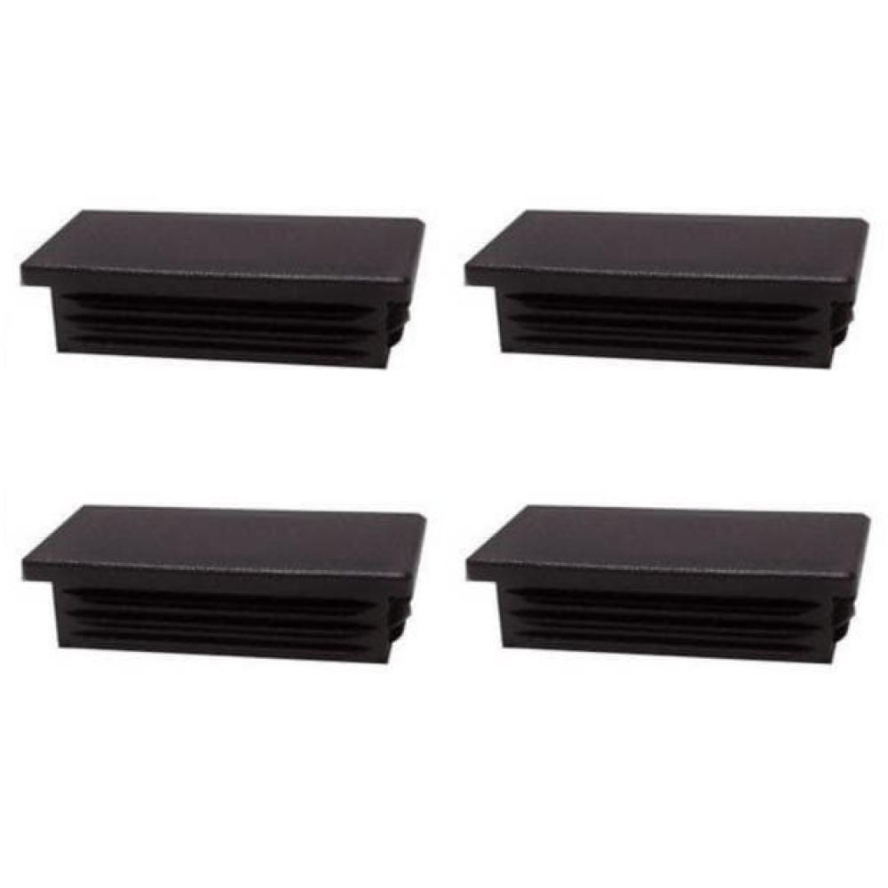 Zwarte kunststof meubeldoppen 4 × 8 cm – set van 4