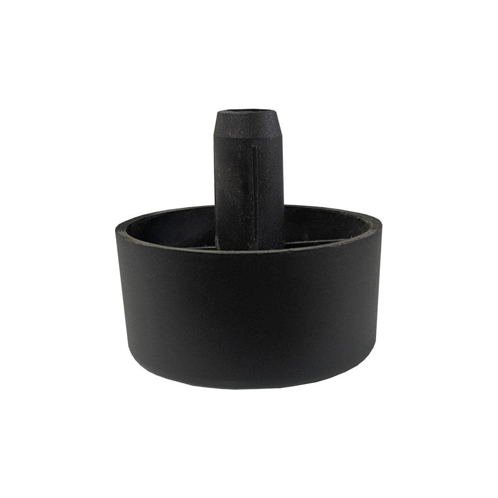 Zwarte kunststof meubelpoot met ronde pin – 5 cm Ø, 2,5 cm hoog