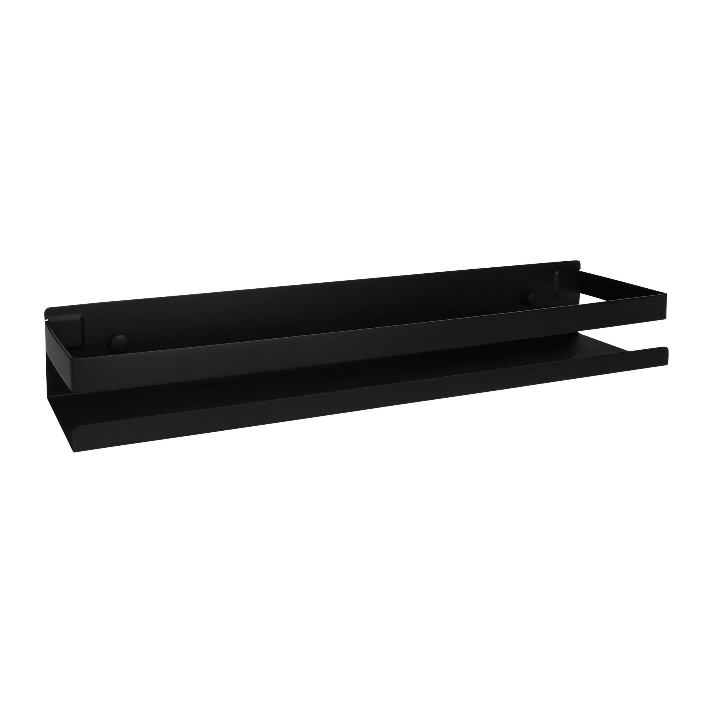 Zwarte QUVIO Badkamerplank – Stijlvolle Opbergoplossing in 11×40 cm