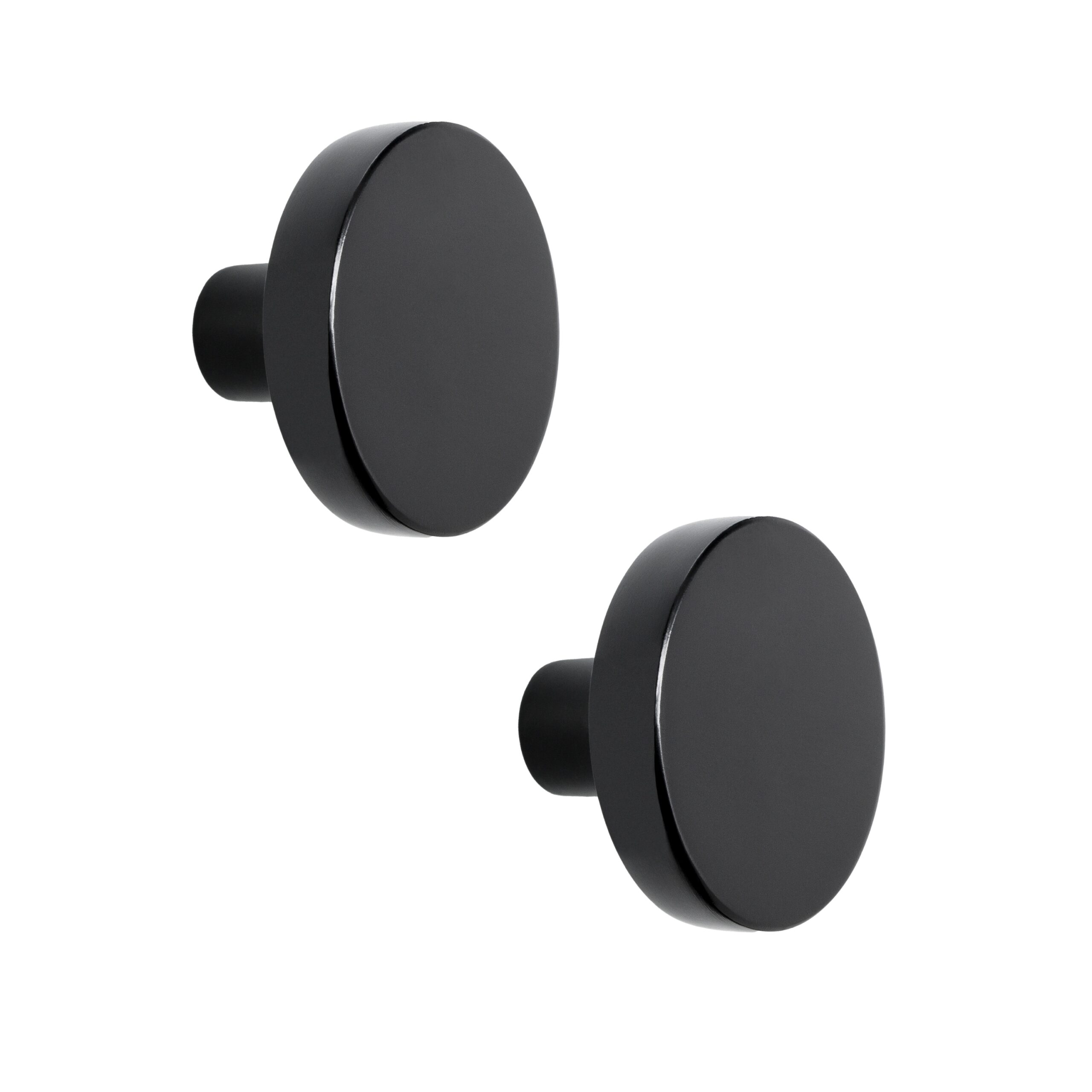 Zwarte ronde kastknoppen XIVADA Roco – Set van 2, strak aluminium design