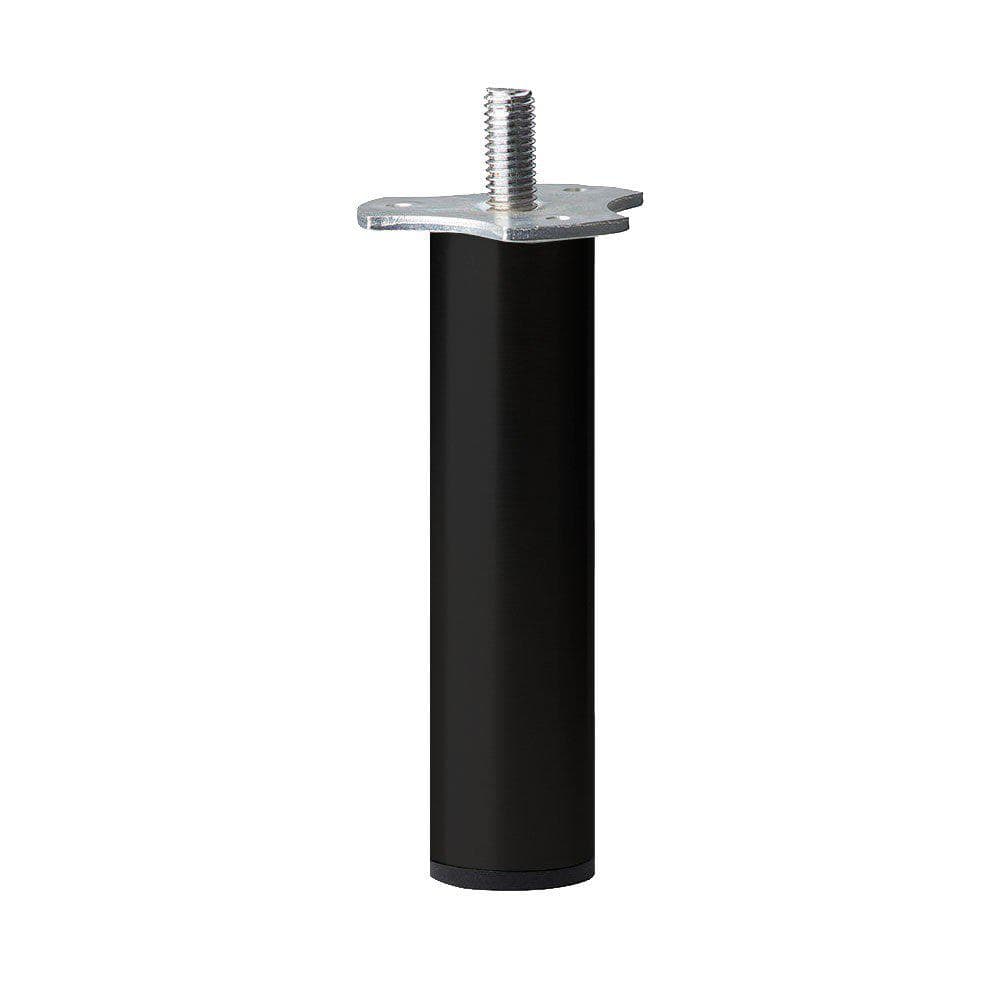 Zwarte ronde stalen meubelpoot Ø 3 cm – 12 cm hoog, M8 draadeind (Furniture Legs Europe)