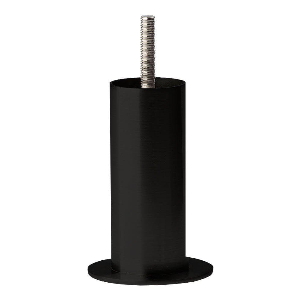 Zwarte ronde stalen meubelpoot Ø 4 cm – 10 cm hoog (M8)