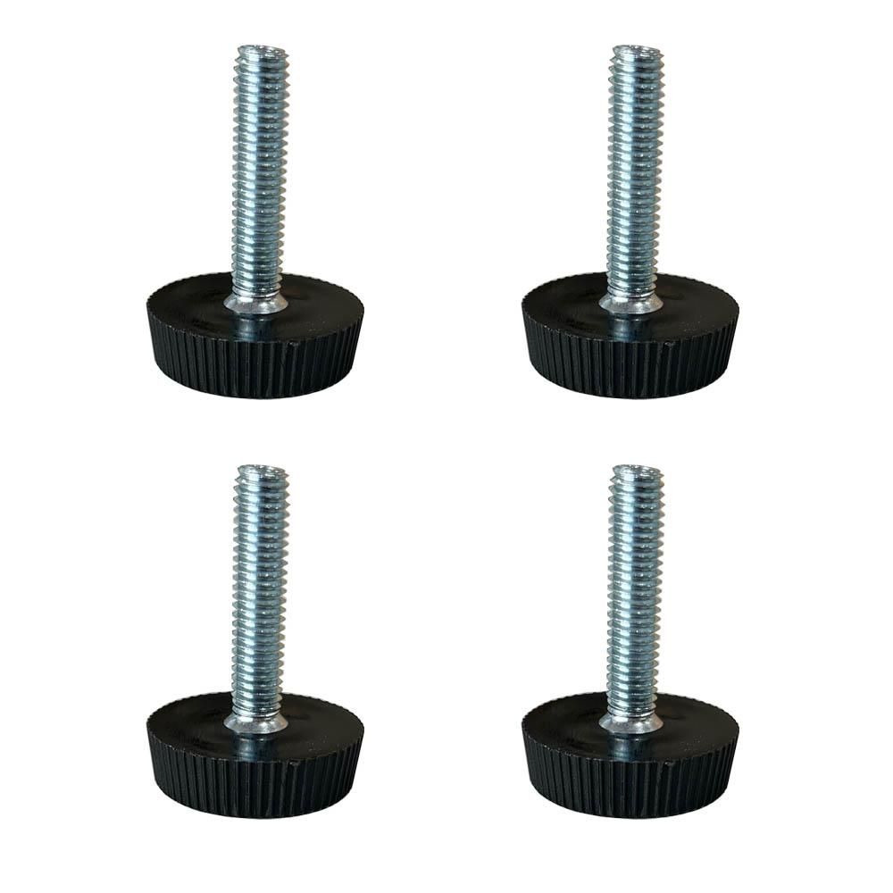 Zwarte Ronde Stelvoeten van Massief Kunststof – Set van 4 (Ø 2,5 cm, Hoogte 0,7 cm)