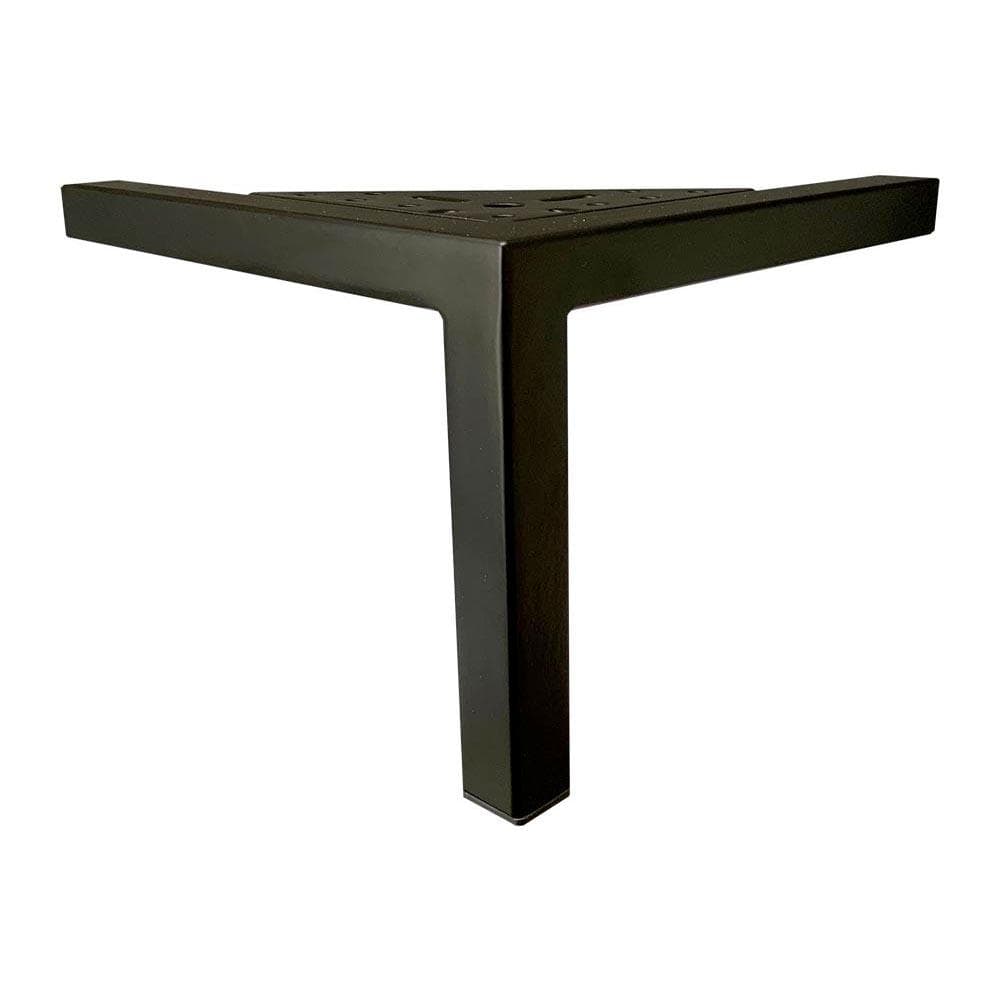 Zwarte Stalen Hoekmeubelpoten – 18 × 18 cm, 12 cm hoog – Furniture Legs Europe