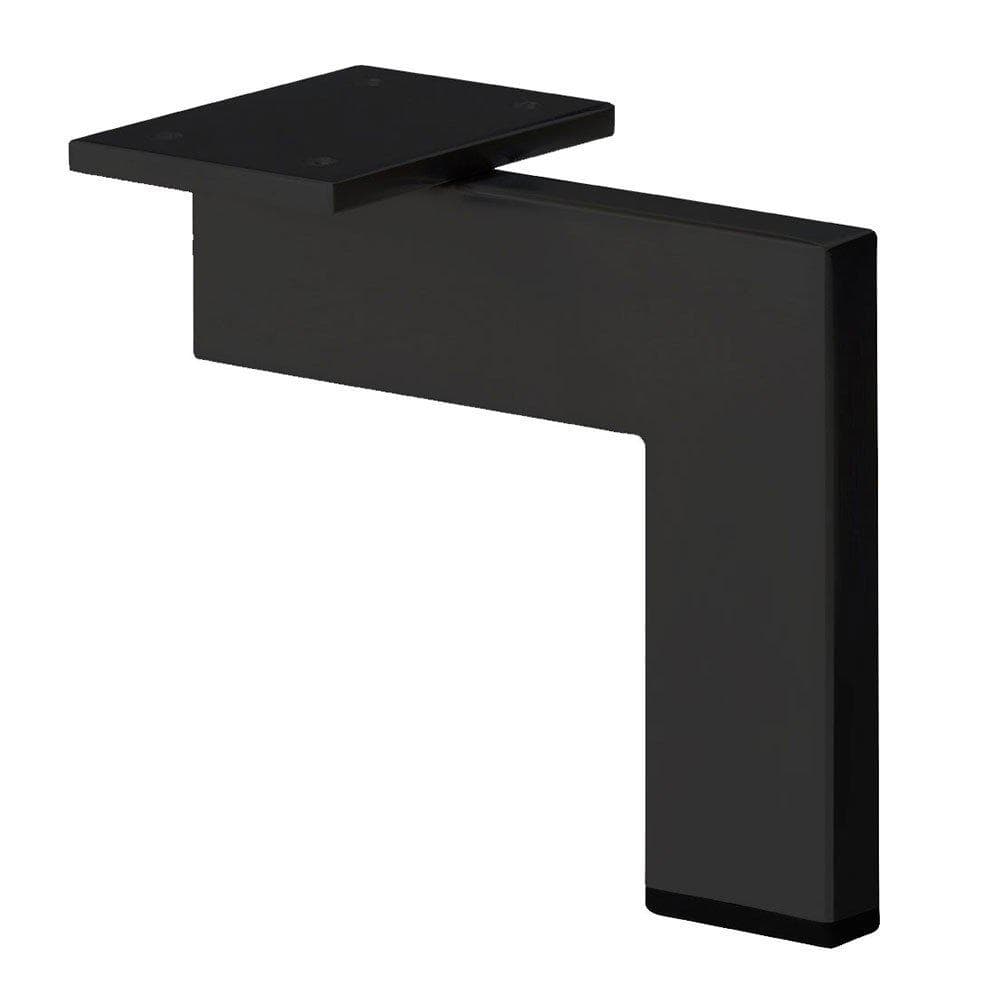 Zwarte stalen meubelpoot – strak design, 16 cm hoog
