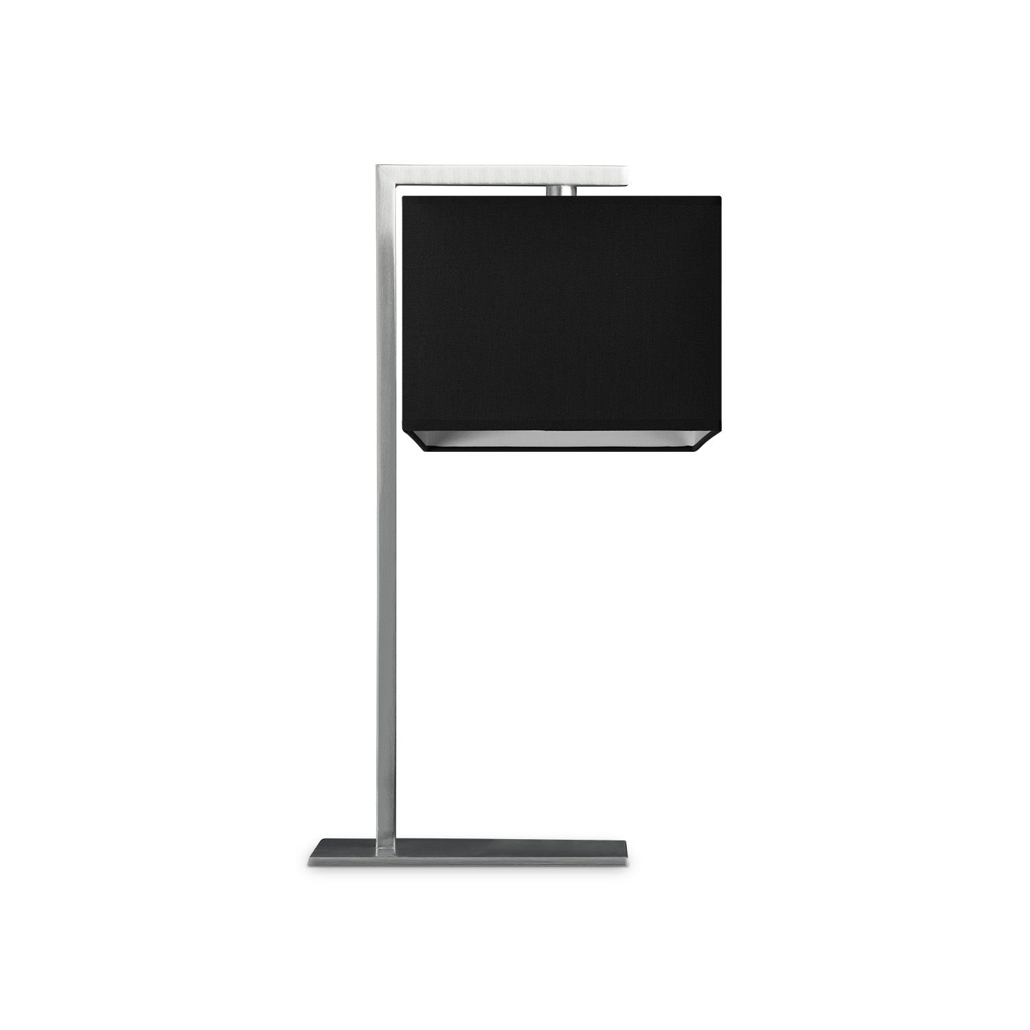 Zwarte tafellamp Block 20 – Strakke designlamp met handgemaakte katoenen kap