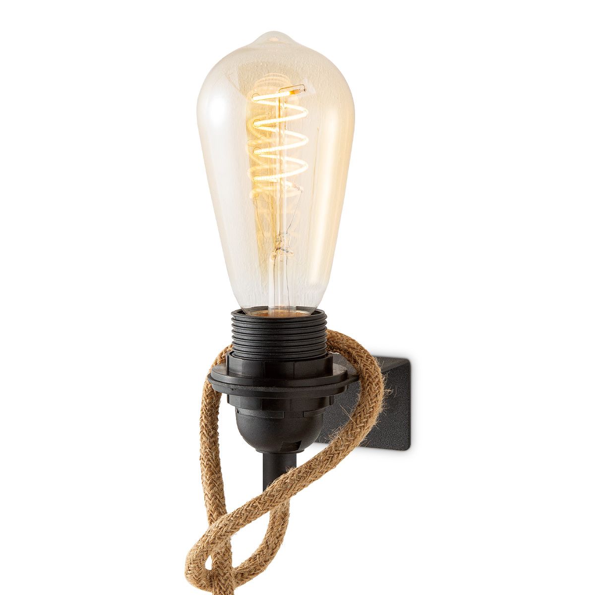 Zwarte Vintage Muurlamp – Stoer metalen wandlamp met E27 fitting