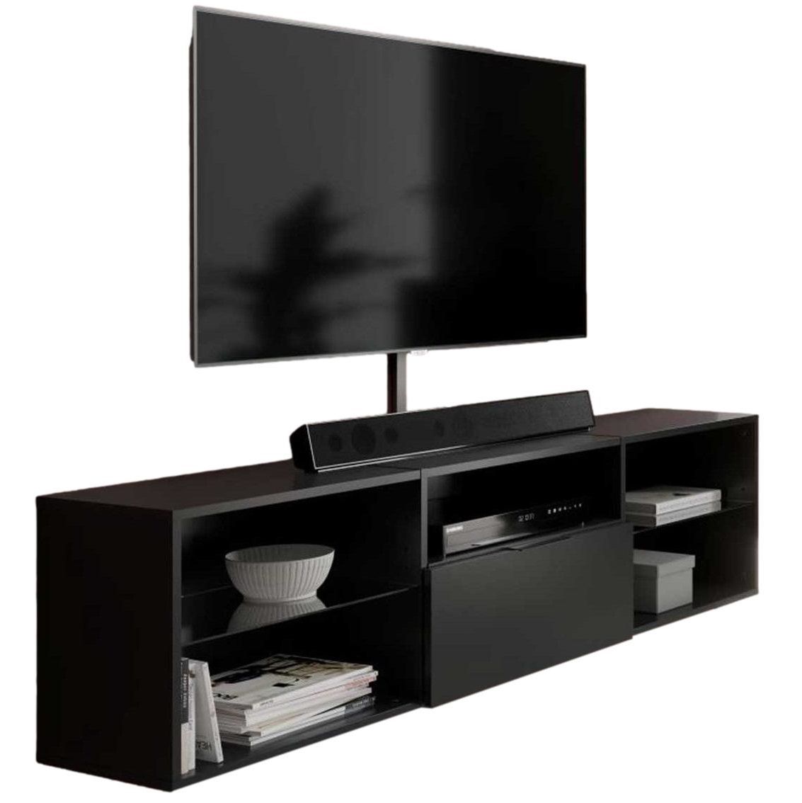 Zwevend TV-meubel Dark mat zwart – stijlvol en duurzaam