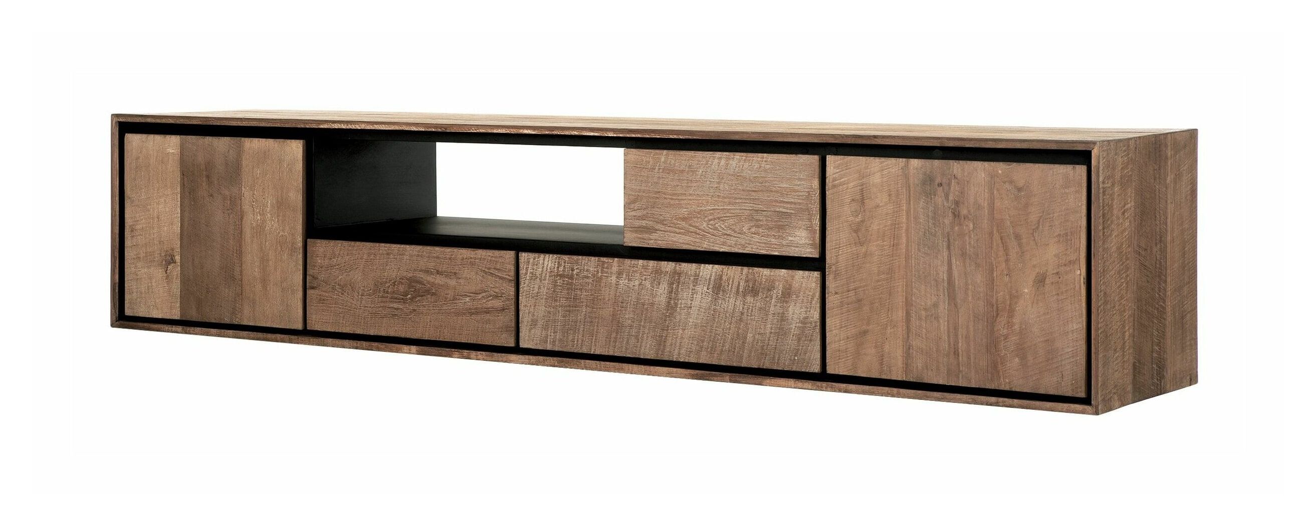 Zwevend TV‑meubel Metropole van DTP Home – 195 cm natureel teakhout