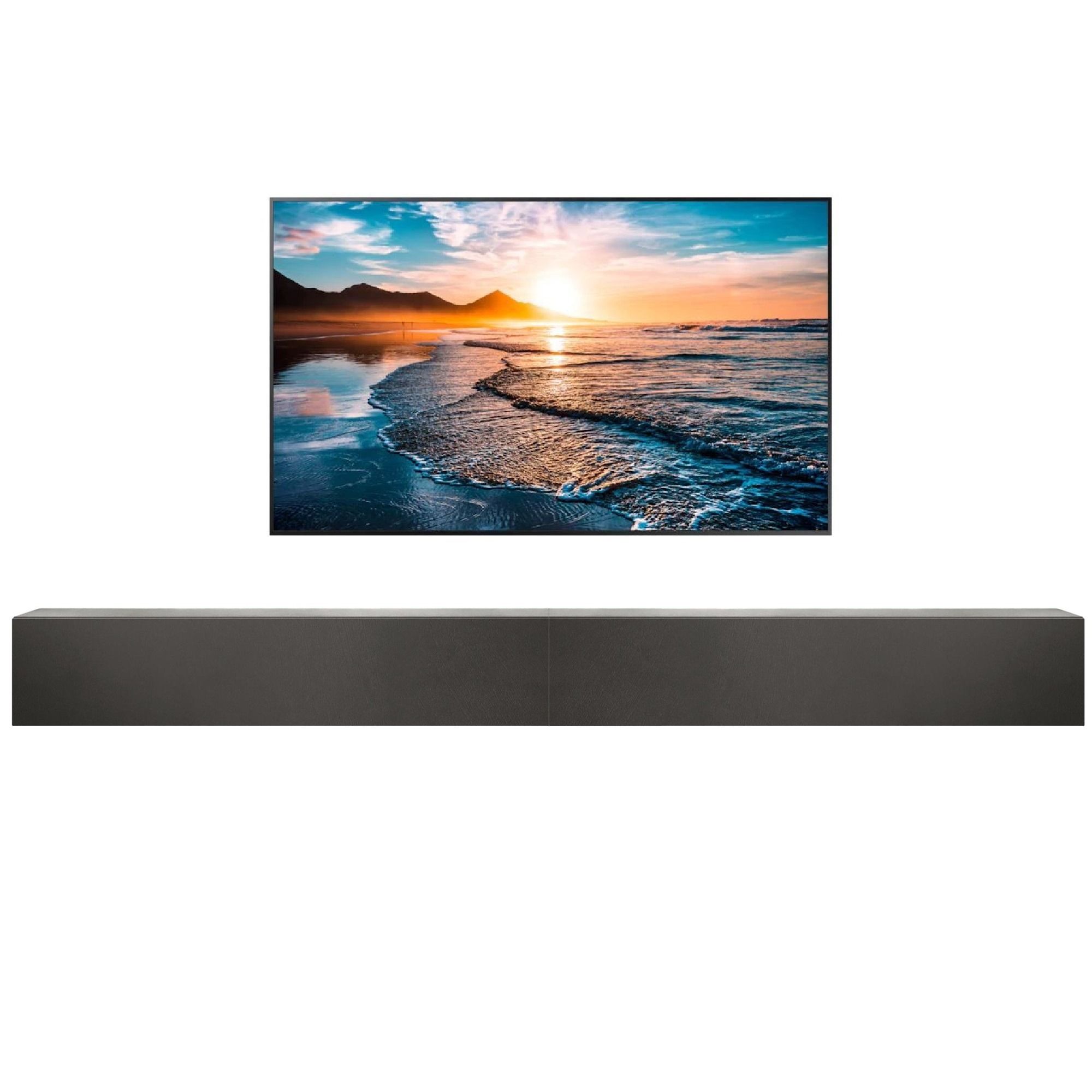 Zwevend TV‑meubel Tesla 276 cm – Luxe Lava afwerking