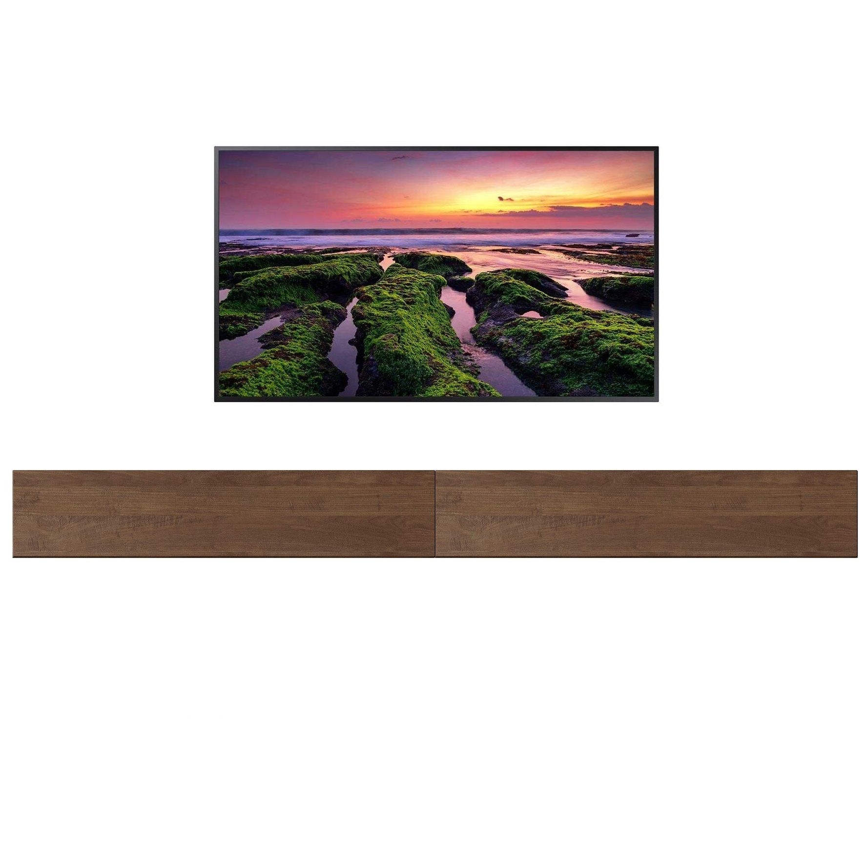Zwevend TV‑meubel Tesla – 276 cm walnoot, strak design voor de moderne woonkamer