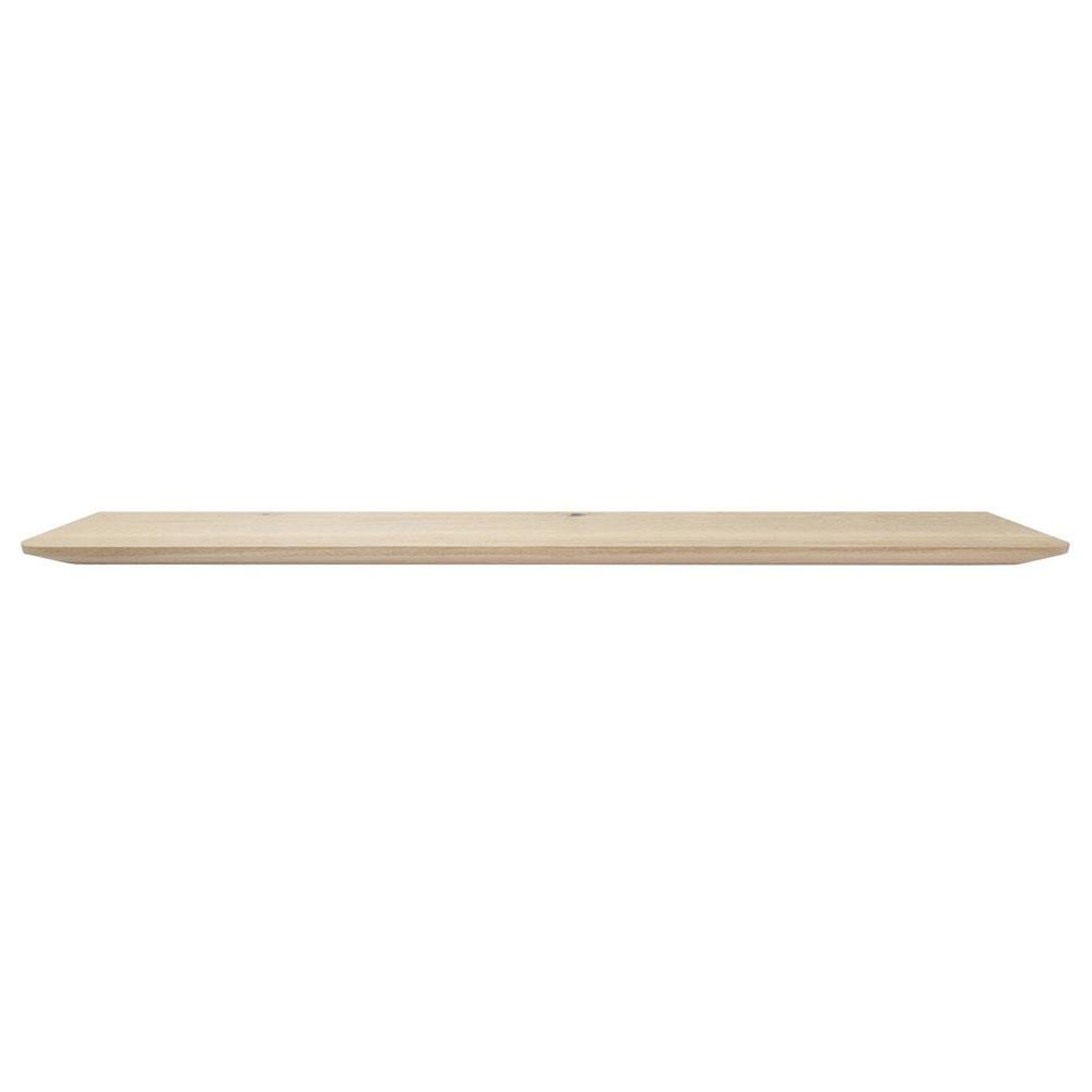 Zwevende eiken wandplank 140 × 20 cm – massief, 3 cm dik met verjongde facetrand