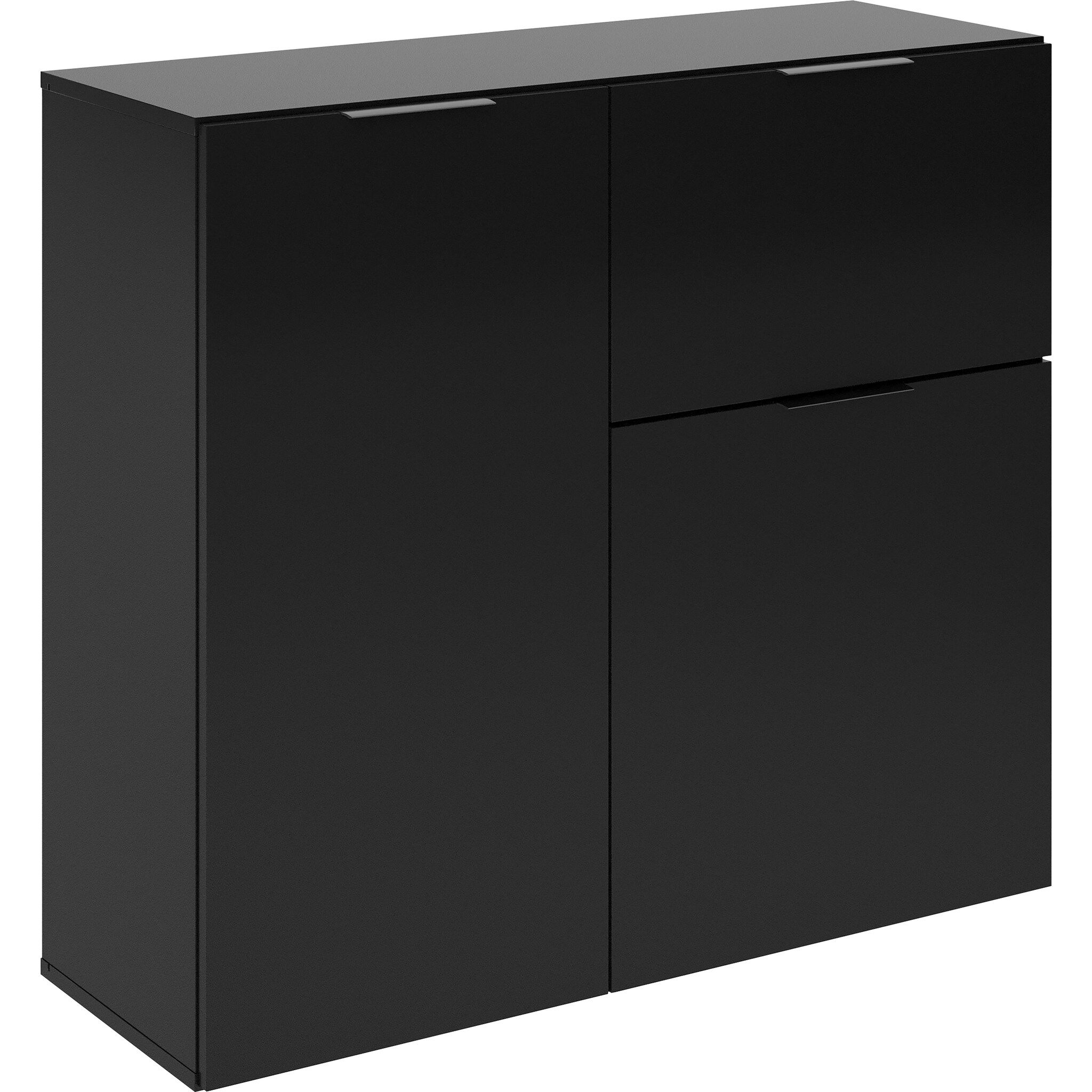 Zwevende Opbergkast Dark – Mat Zwart, 81 cm Hoog, Stijlvol & Duurzaam