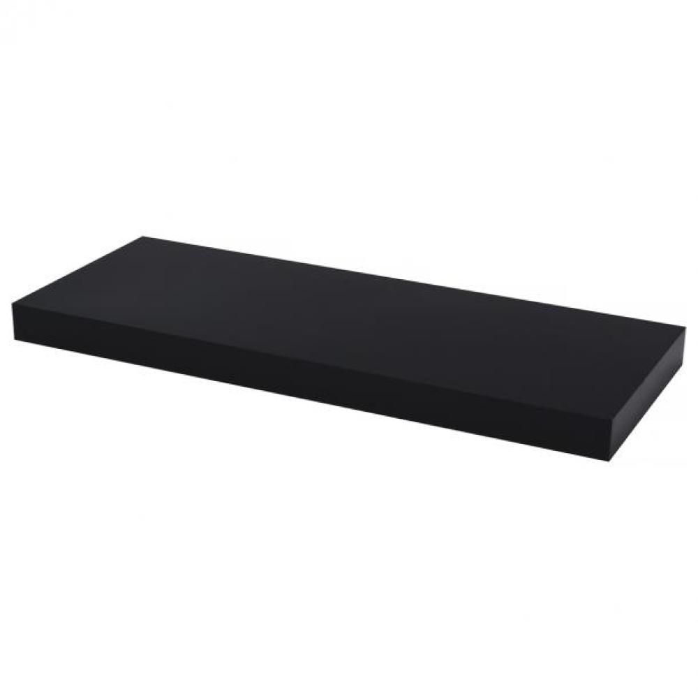 Zwevende wandplank 60 cm × 23,5 cm – Zwart hoogglans, 3,8 cm dik – Furniture Legs Europe